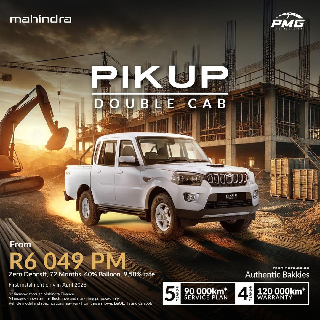 The Mahindra Pik Up Double Cab is built for work and ready for adventure! image from Mahindra Rustenburg