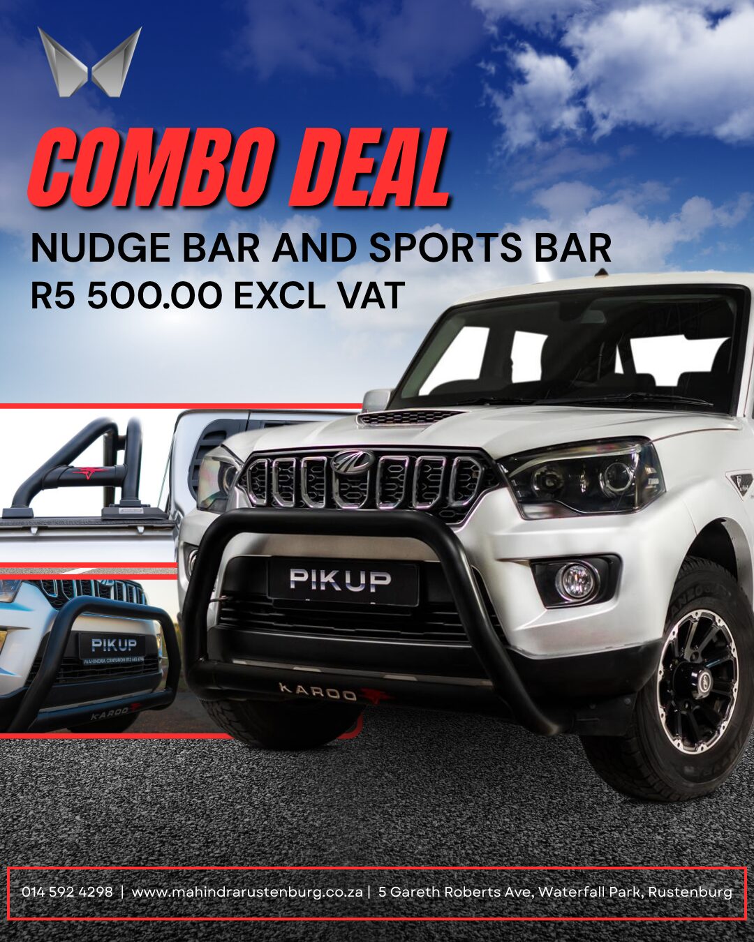 Nudge Bar and Sports Bar- R5 500 EXCL VAT image from Mahindra Rustenburg