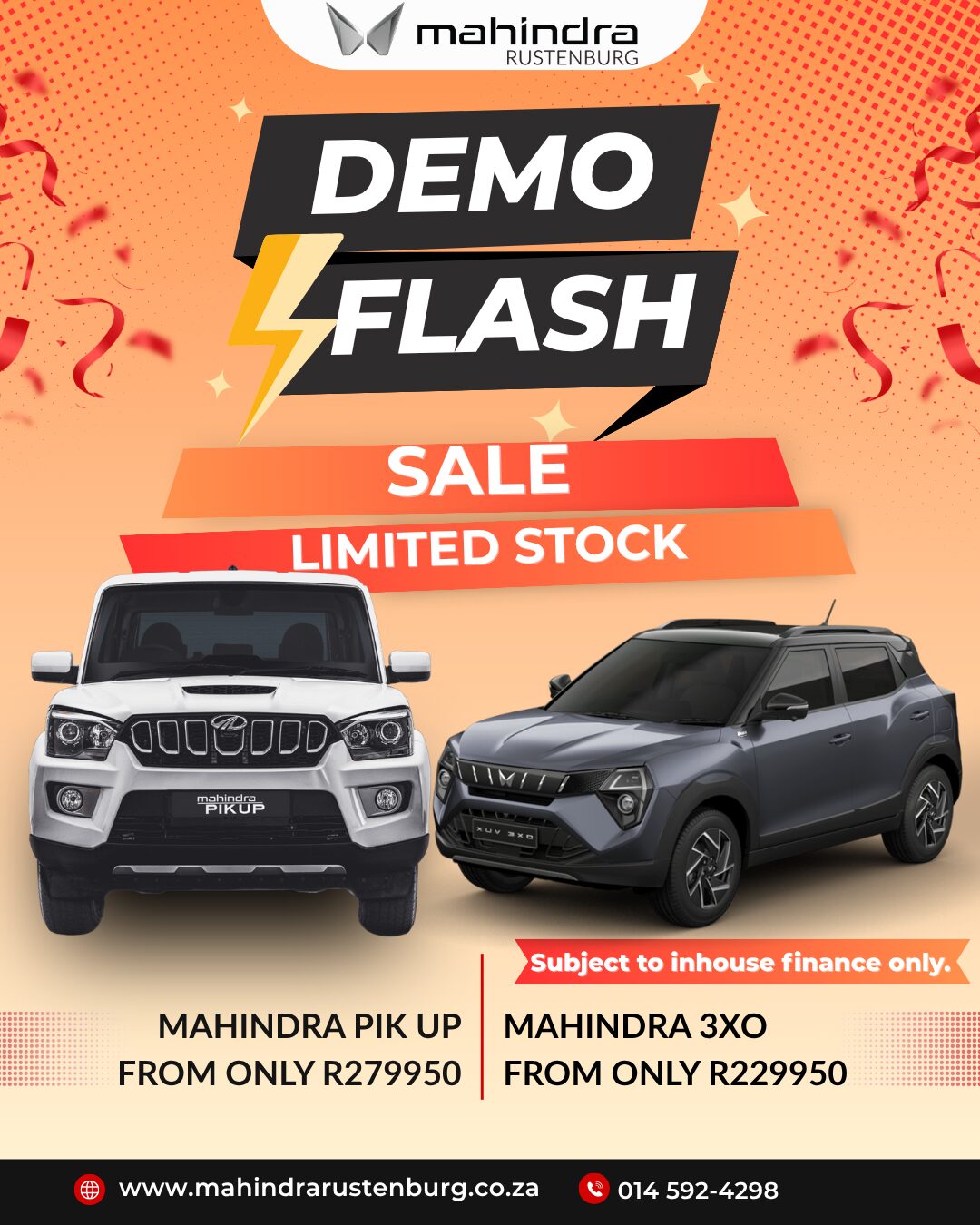 Demo Flash Sale image from Mahindra Rustenburg
