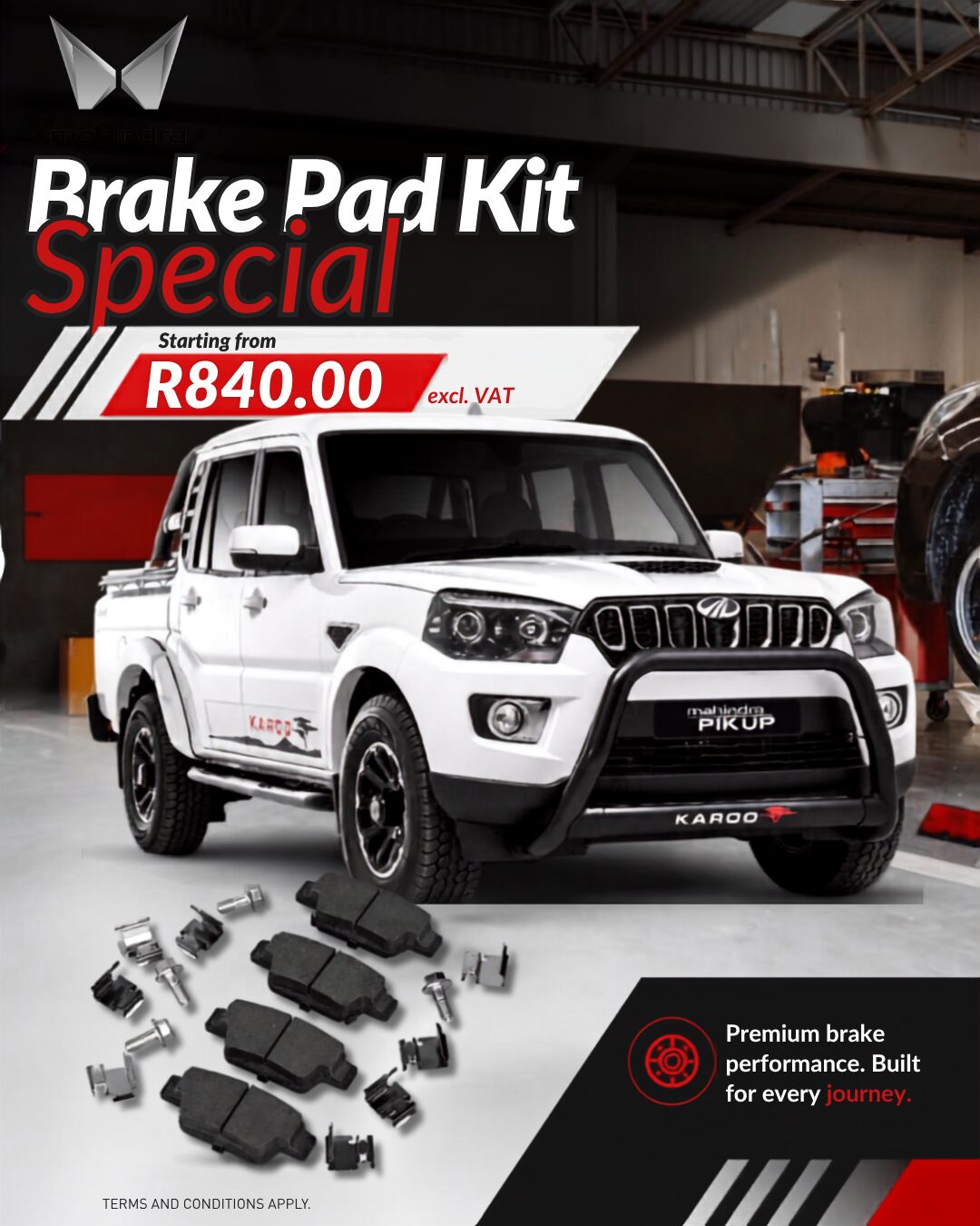 Brake pad Special image from Mahindra Rustenburg